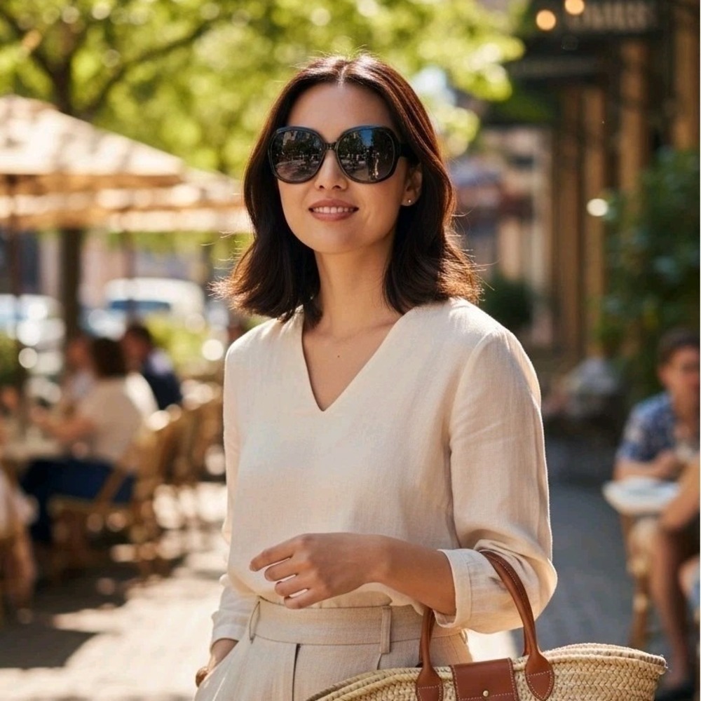 New‎ Women's Oversized Polarized Black Sunglasses
